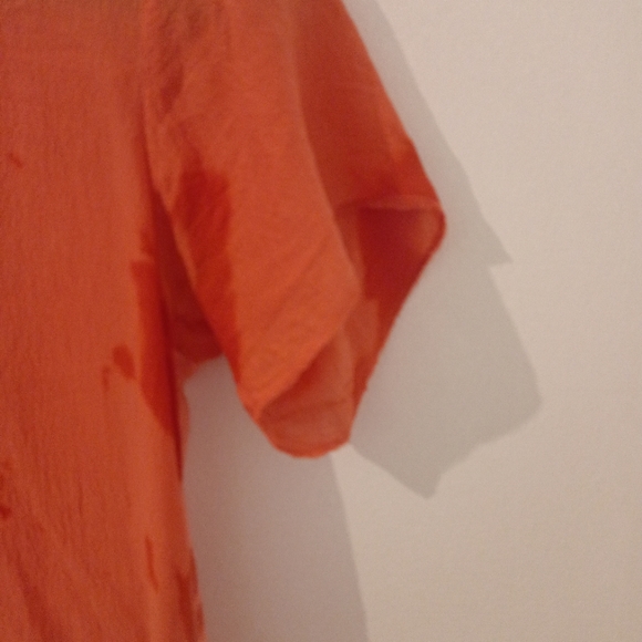 Bassike Tye dye silk top in Tangerine orange Size S - Picture 11 of 11